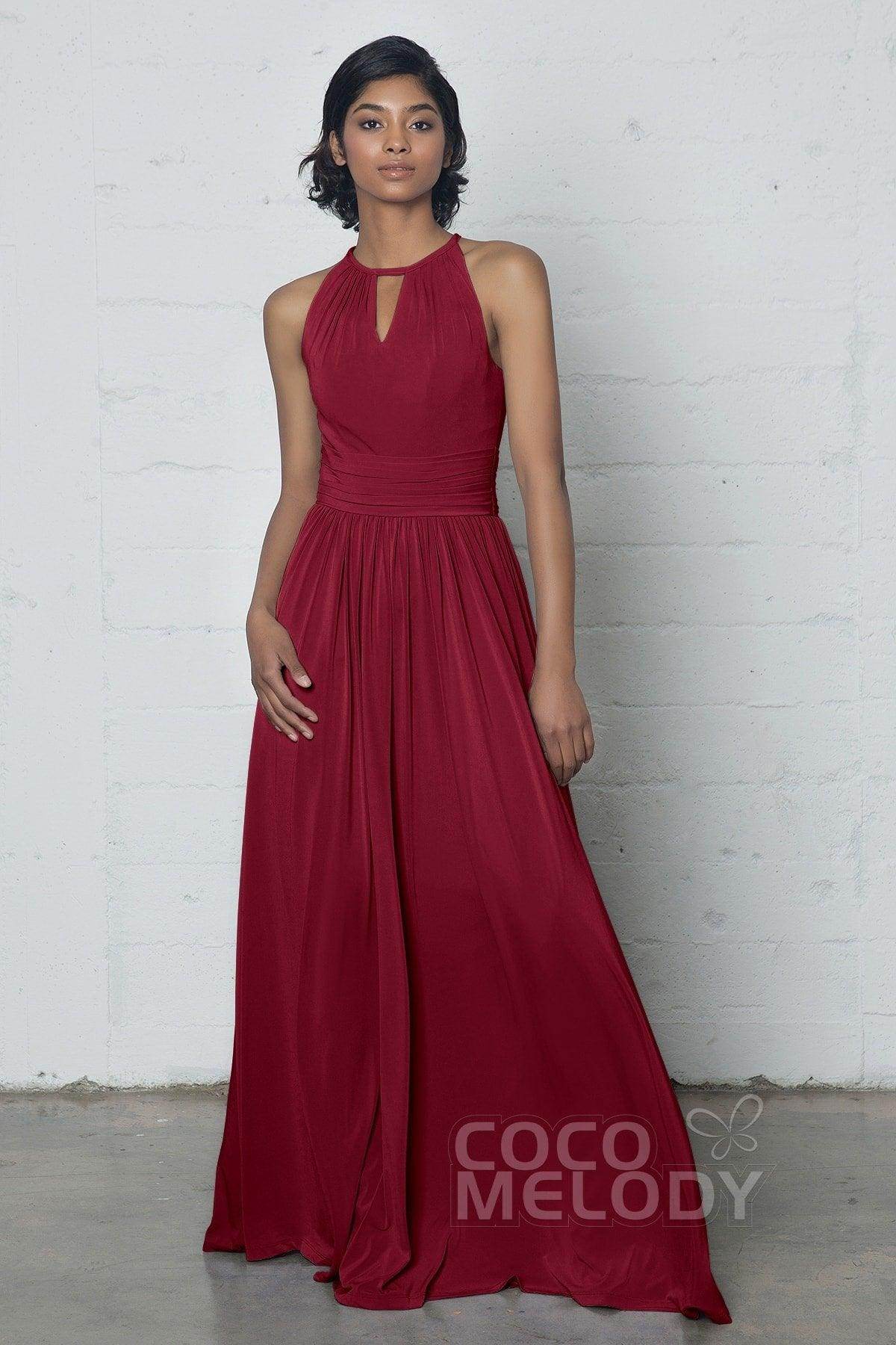 Sheath-Column Floor Length Knitted Fabric Dress COZF17019 - COCOMELODY